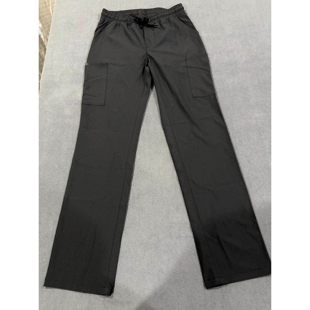 Jaanuu Scrub Pants Mens XS Black Stretch Workwear Drawstring Waist Cargo Pockets